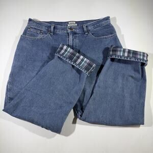 Vintage L.L. Bean Womens Flannel Lined Jeans Size 16 Original Fit Relaxed
